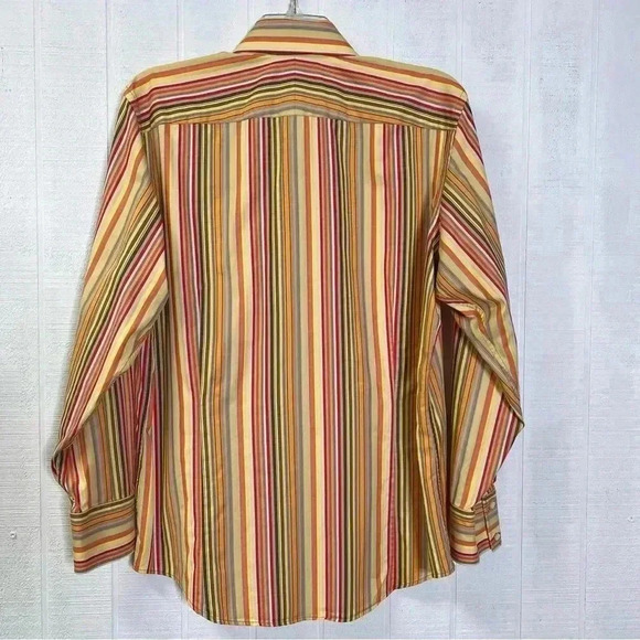Banana Republic Mens Yellow Striped Dress Shirt Size XL - Picture 4 of 7